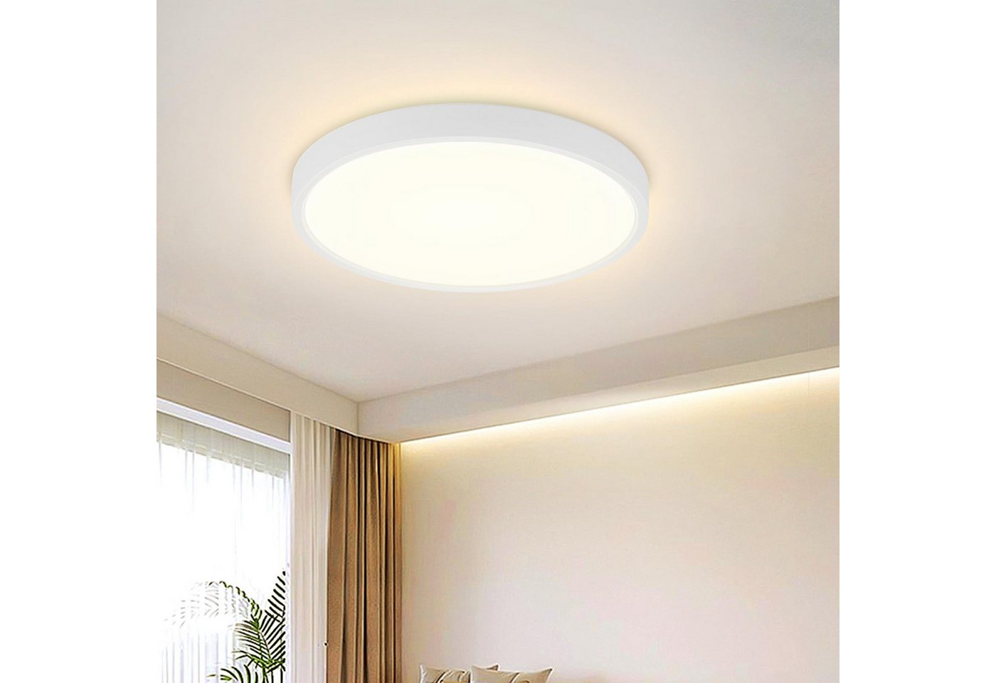 Nettlife LED Panel Ø17cm Warmweiß Panel Integriertes Design, LED fest integriert, Warmweiß, für Flur Küche Schlafzimmer – Bild 2 von 5