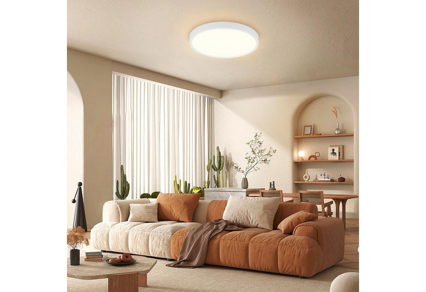 Nettlife LED Panel Ø17cm Warmweiß Panel Integriertes Design, LED fest integriert, Warmweiß, für Flur Küche Schlafzimmer – Bild 5 von 5