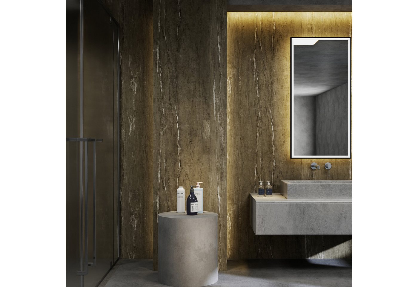neu.haus Duschrückwand, (Set, 16-tlg), Wandpaneel »Bladel« 120 x 60 cm Ash Grey – Bild 3 von 5