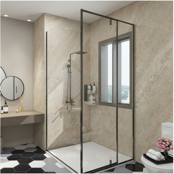 neu.haus Duschrückwand, (Set, 12-tlg), Wandpaneel »Bladel« 120 x 60 cm Cream Stone