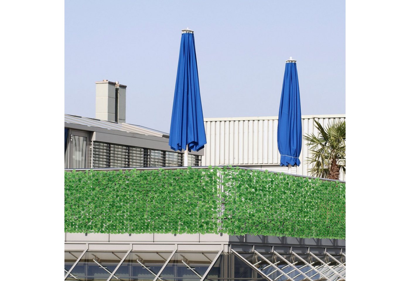 neu.haus Sichtschutzzug, Blätterzaun »Efeu« Sichtschutzzaun Balkon 300x100cm Grün – Bild 2 von 5