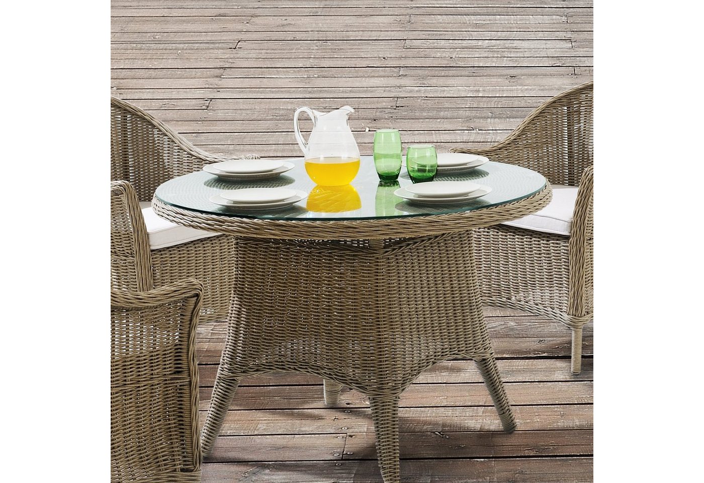 neu.haus Tischplatte, »Glasgow« Glasplatte ESG Sicherheitsglas 8mm Ø 50 cm Transparent – Bild 5 von 5
