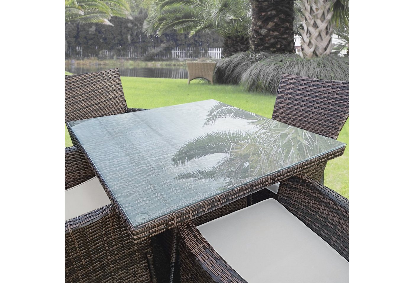 neu.haus Tischplatte, »Glasgow« Glasplatte ESG Sicherheitsglas 8mm 70 x 70 cm Transparent – Bild 2 von 4