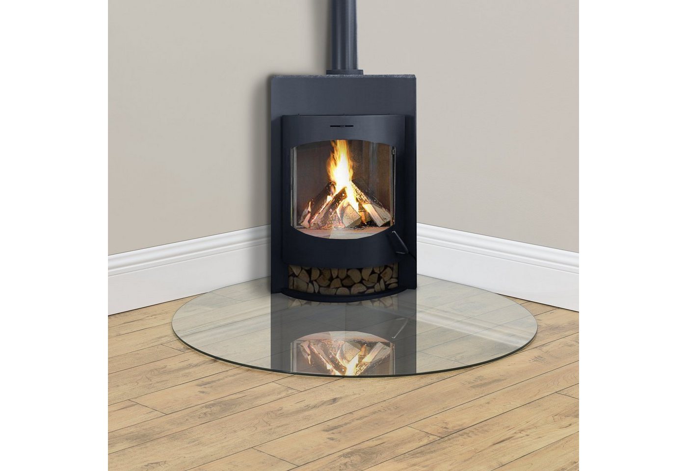 neu.haus Tischplatte, »Glasgow« Glasplatte ESG Sicherheitsglas 6mm Ø 90 cm Tropfenform – Bild 2 von 4