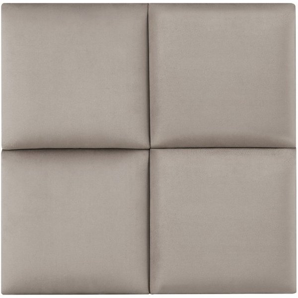 neu.haus Wandpolster, (Set, 4 Stück), »Carpino« Wandkissen Samt 30 x 30 cm Hellgrau