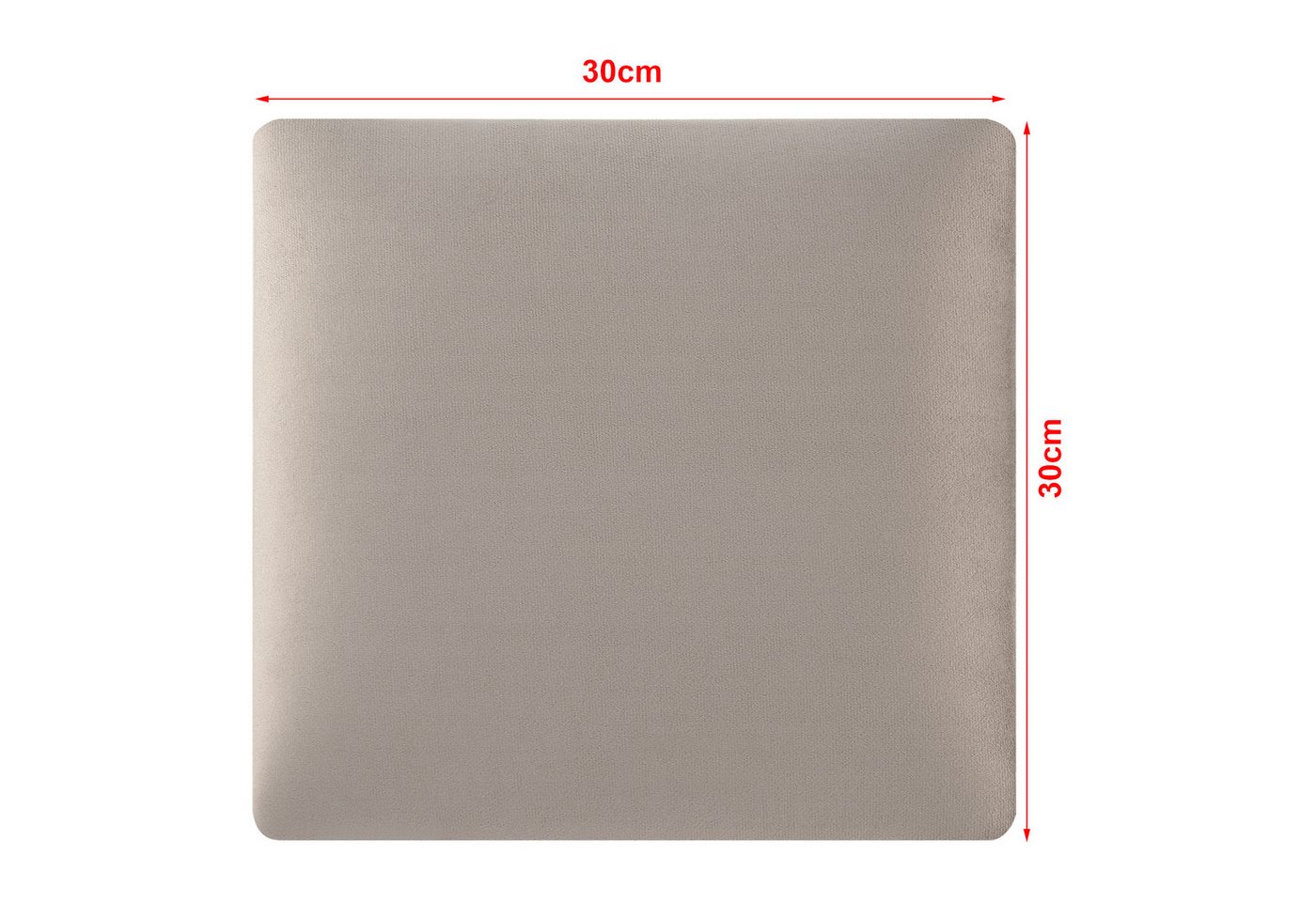 neu.haus Wandpolster, (Set, 4 Stück), »Carpino« Wandkissen Samt 30 x 30 cm Hellgrau – Bild 4 von 5