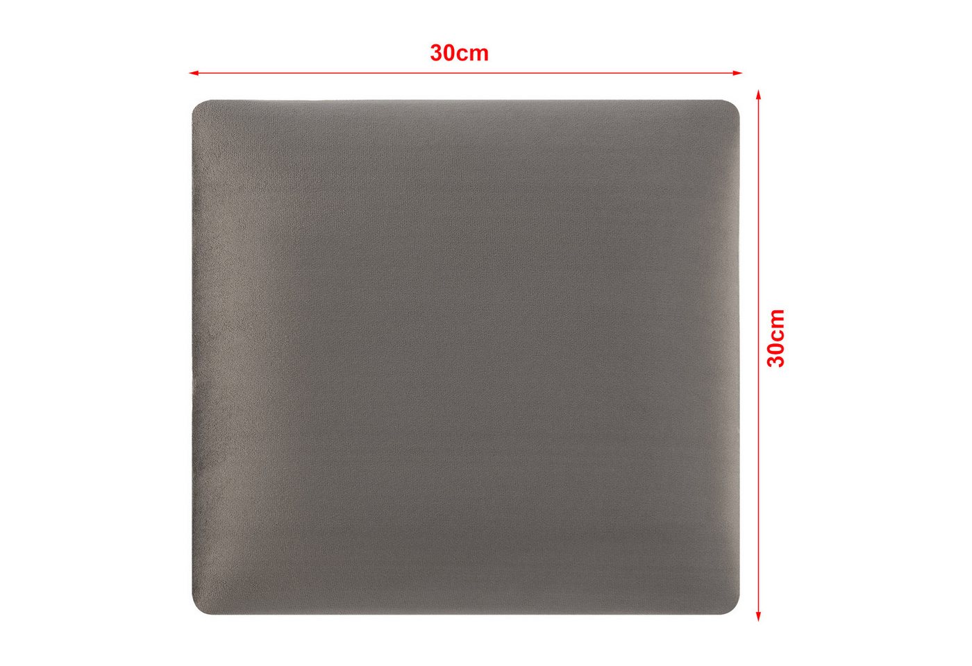 neu.haus Wandpolster, (Set, 4 Stück), »Carpino« Wandkissen Samt 30 x 30 cm Dunkelgrau – Bild 4 von 5
