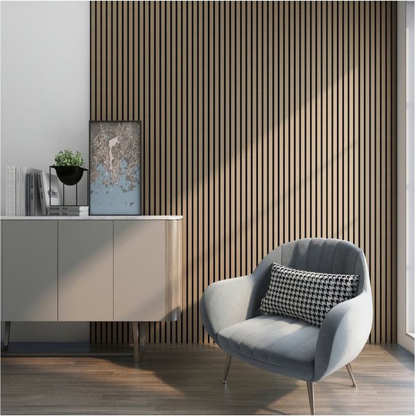 neu.holz 3D Wandpaneel, (Set, 8-tlg) »Vang« Akustik Wandpaneel Walnuss, hell 5,76m²