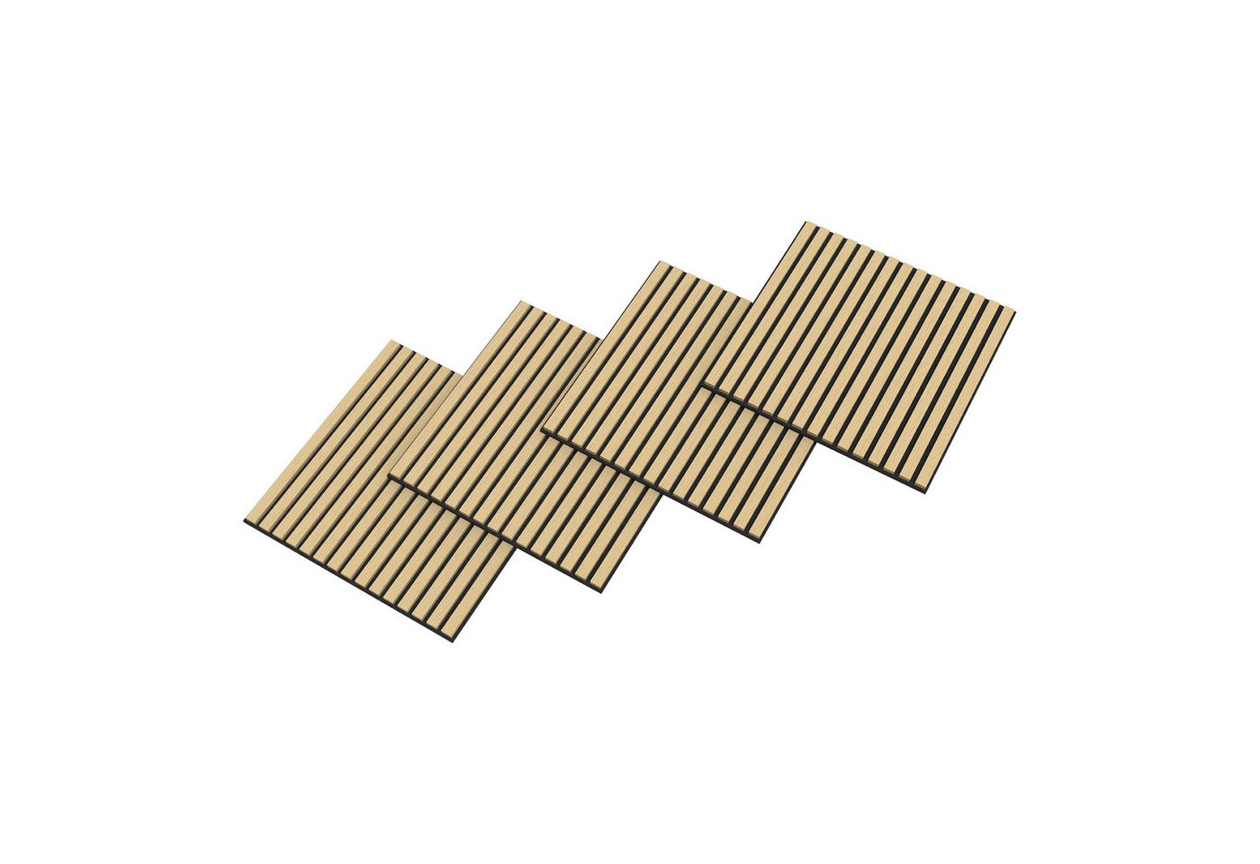 neu.holz 3D Wandpaneel, BxL: 60x60 cm, (Set, 4-tlg) »Vang« mit geradlinigen Lamellen 60x60 cm Eichenoptik – Bild 3 von 5