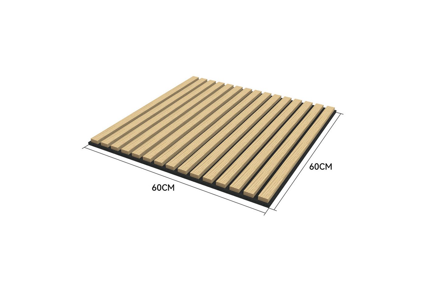 neu.holz 3D Wandpaneel, BxL: 60x60 cm, (Set, 4-tlg) »Vang« mit geradlinigen Lamellen 60x60 cm Eichenoptik – Bild 5 von 5