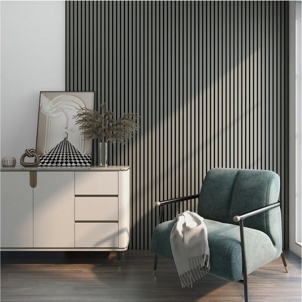 neu.holz 3D Wandpaneel, (Set, 12-tlg) »Vang« Akustik Wandpaneel Eiche, hellgrau 8,64m²