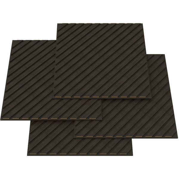 neu.holz 3D Wandpaneel, BxL: 60x60 cm, (Set, 12-tlg) »Vang« mit diagonalen Lamellen 60x60 cm Eichenoptik, grau