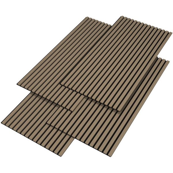 neu.holz 3D Wandpaneel, (Set, 4-tlg) »Vang« Akustik Wandpaneel im 4er Set Walnuss, hell