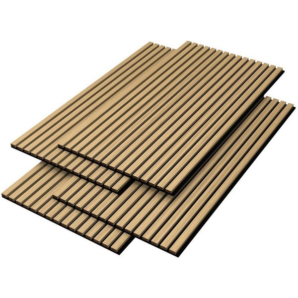 neu.holz 3D Wandpaneel, (Set, 4-tlg) »Vang« Akustik Wandpaneel im 4er Set Eiche, dunkel