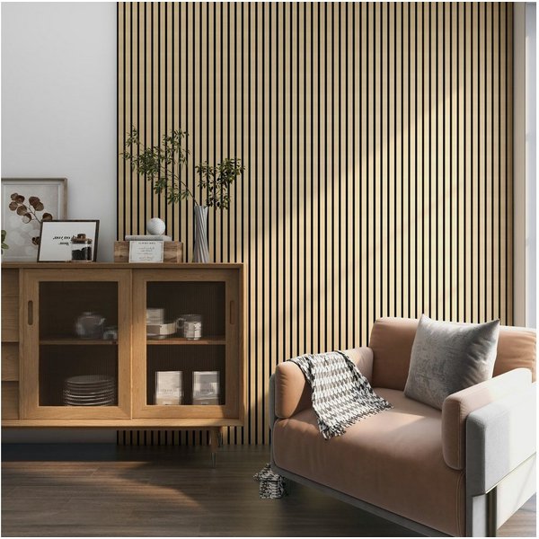 neu.holz 3D Wandpaneel, (Set, 12-tlg) »Vang« Akustik Wandpaneel Eiche, hell 8,64m²