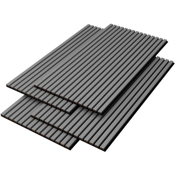 neu.holz 3D Wandpaneel, (Set, 4-tlg) »Vang« Akustik Wandpaneel im 4er Set Eiche, grau