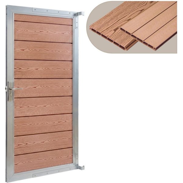 neu.holz Gartentor, »Segovia« 180 x 90 cm abschließbar WPC Holzoptik Braun