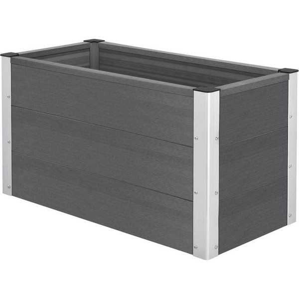 neu.holz Hochbeet, »Esens« WPC Pflanzkasten 100x50x50cm Blumenkübel grau