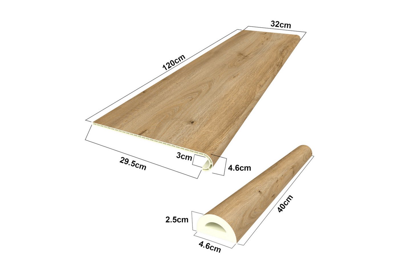 neu.holz Treppenstufen-Set, Set, 4 St., »Bunschoten« Treppenverkleidung 4er Set Eichenoptik – Bild 5 von 5