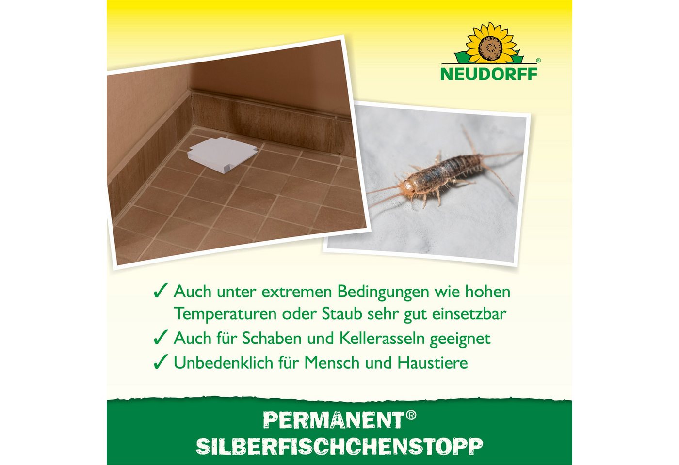 Neudorff Insektenspray Permanent SilberfischchenStopp - Silberfischfalle - 3 Stück, Geruchlose Klebefallen zur Befallskontrolle in Innenräumen, 3 Klebefallen mi – Bild 4 von 5