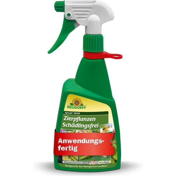 Neudorff Insektenspray Spruzit NEEM ZierpflanzenSchädlingsfrei 450 ml, 0.45 l, Für Zierpflanzen in Haus, Garten, Gewächshaus & Balkon, Anwendungsfertiges Spray 