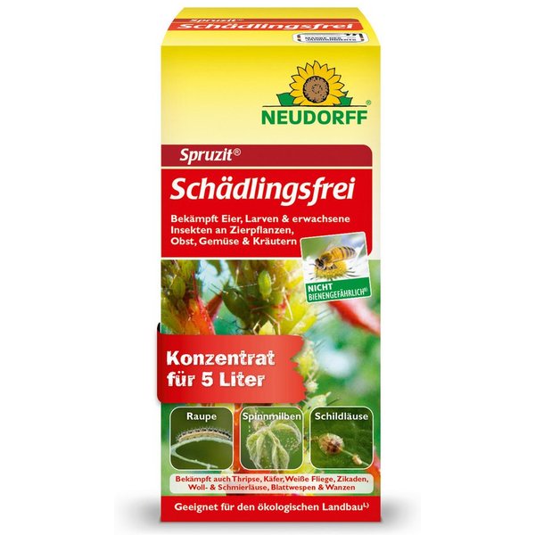 Neudorff Insektenspray Insektenspray Spruzit Schädlingsfrei 50 ml Konzentrat, 50 ml, Für Zierpflanzen, Obst & Gemüse in Haus und Garten, Konzentrat gegen zahlre