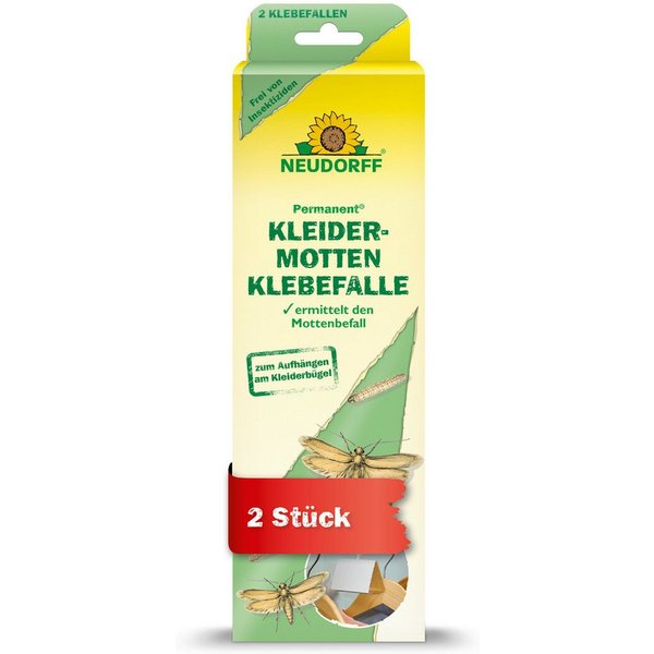 Neudorff Klebefalle Permanent KleidermottenKlebefalle 2 St., Pheromon-Klebefalle zur Kontrolle von Kleidermotten auf bis zu 30 m²