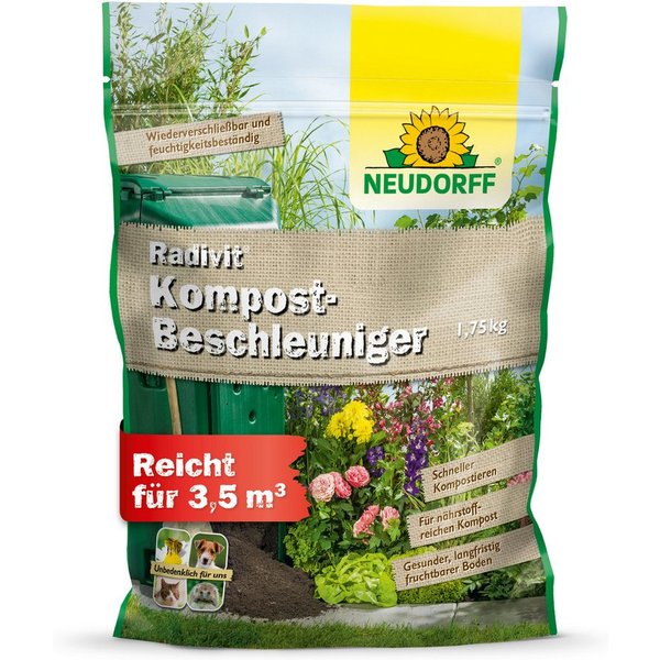 Neudorff Kompostbeschleuniger Radivit 1,75 kg, mit KompostBeschleuniger, (Kompost-Beschleuniger mit NPK-Dünger 8-3-4, Für bis zu 58 m² Fläche oder 3,5 m³ Kompos