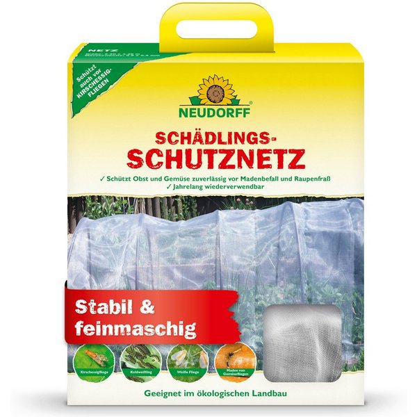 Neudorff Schutznetz SchädlingsschutzNetz 2,30m x 4,25m, (Schutznetz für Obst- und Gemüsekulturen, 1 SchädlingsschutzNetz 2,30 × 4,25 m, Maschenweite 0,8 × 0,8 m