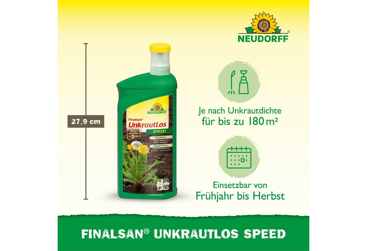 Neudorff Unkrautbekämpfungsmittel Finalsan UnkrautLos Speed 1 Liter, 1 St., ohne Glyphosat! gegen Unkraut, Moos und Algen, Schnell wirkender Unkrautvernichter,  – Bild 3 von 5