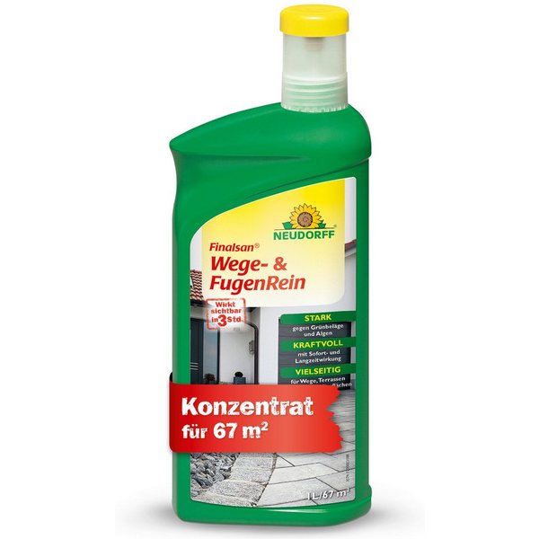 Neudorff Unkrautbekämpfungsmittel Finalsan Wege- und FugenRein 1 Liter, 1000 ml, 1 St., Gegen Algen & Grünbeläge auf Wegen, Terrassen und Mauern, Konzentrat zum