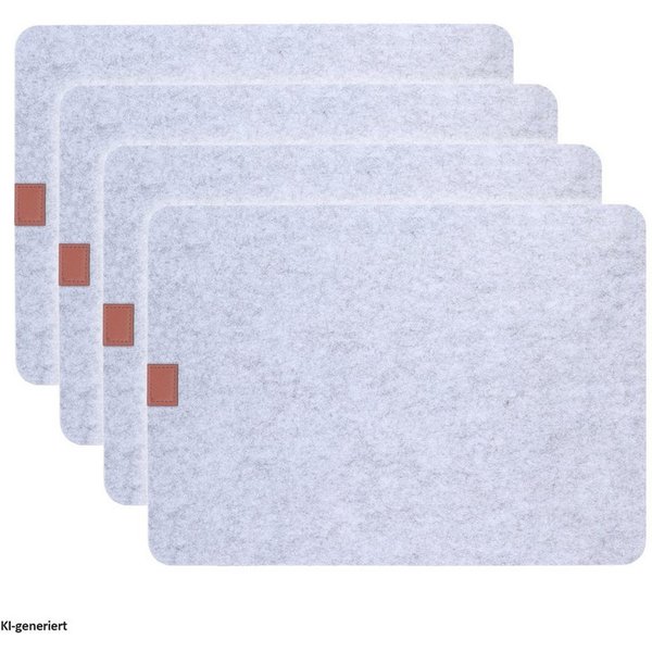 Neuetischkultur Platzset Platzset 4-teilig Filz eckig, (Set, 4-St., 4 Platzsets), Platzmatte Platzdeckchen Tischset