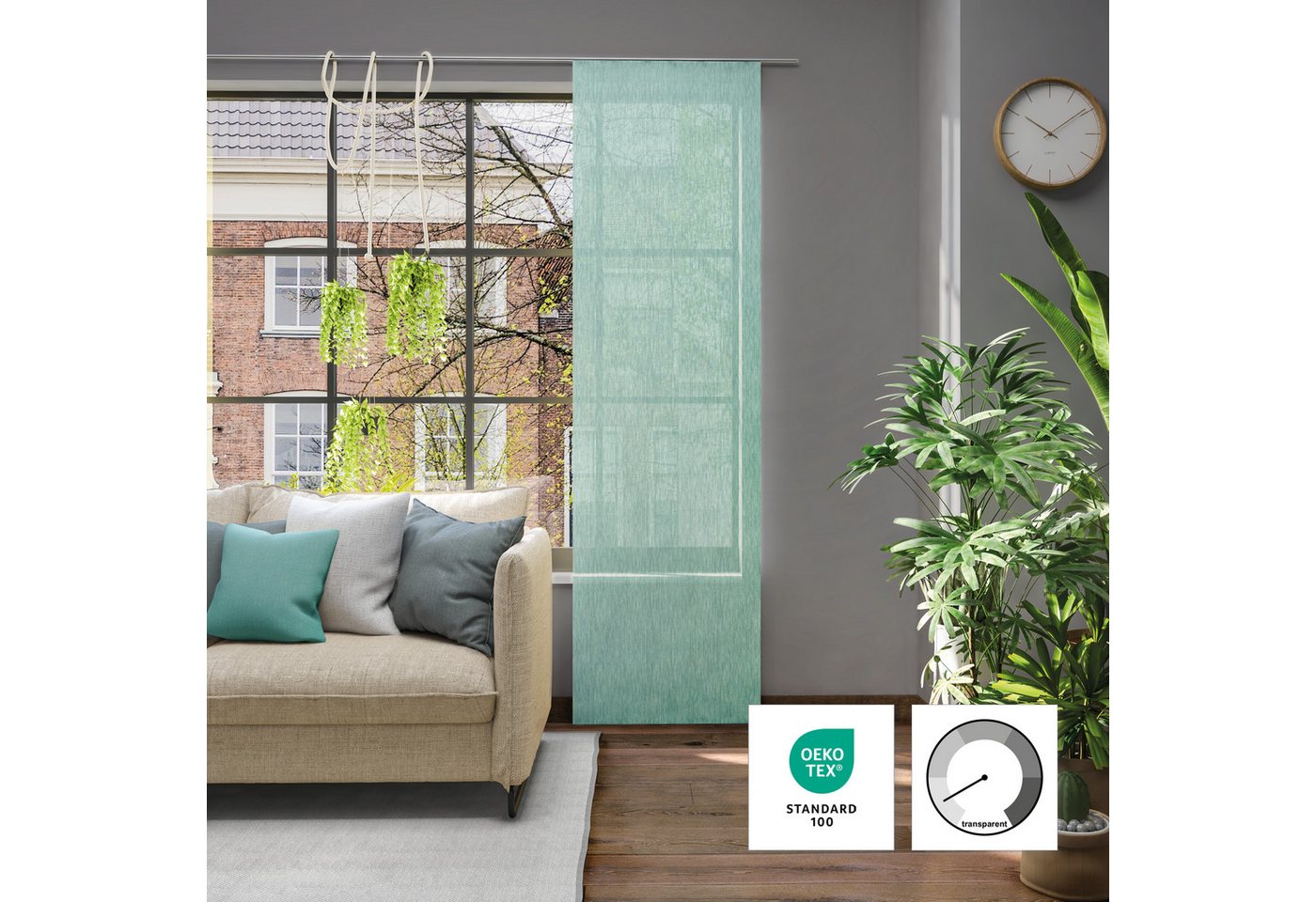 Neutex for you! Schiebegardine Libre (1 St), halbtransparent, Jacquard, nach Maß – Bild 4 von 5