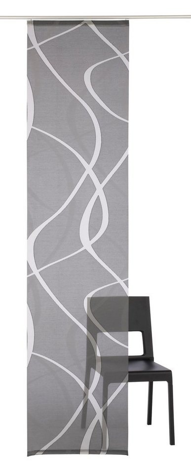 Neutex for you! Schiebegardine Rumbek, 1 Stück, Klettband, halbtransparent (1 St), Klettband, halbtransparent, Scherli, inkl. Befestigungszubehör, Breite: 57 cm – Bild 2 von 5