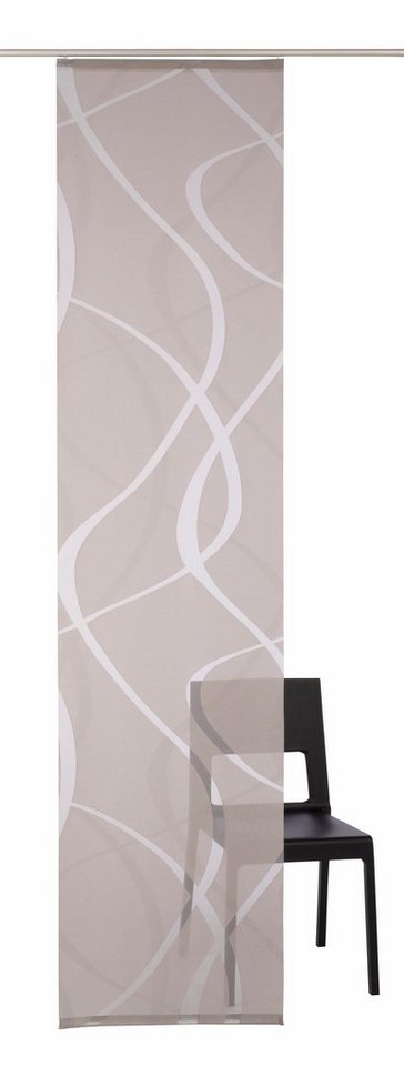 Neutex for you! Schiebegardine Rumbek, 1 Stück, Klettband, halbtransparent (1 St), Klettband, halbtransparent, Scherli, inkl. Befestigungszubehör, Breite: 57 cm – Bild 2 von 5