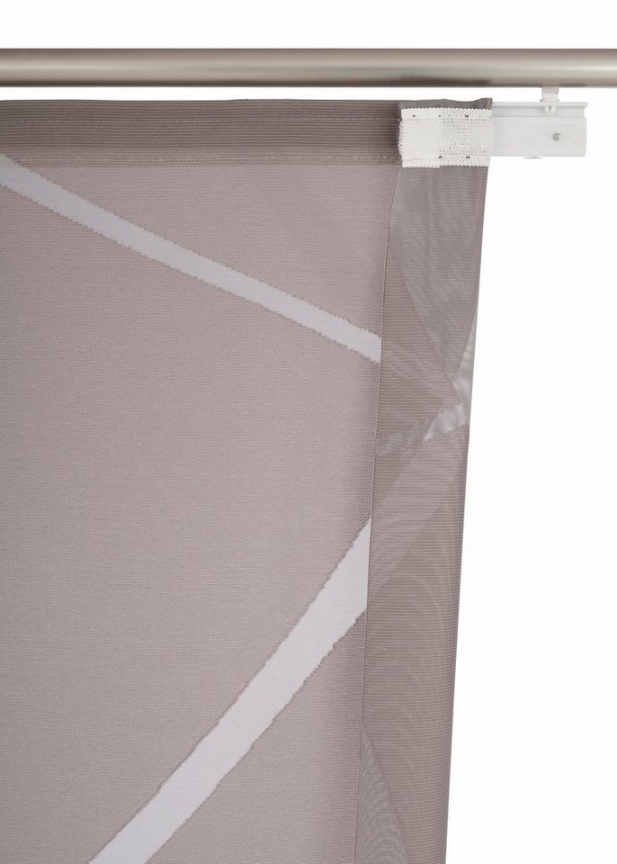 Neutex for you! Schiebegardine Rumbek, 1 Stück, Klettband, halbtransparent (1 St), Klettband, halbtransparent, Scherli, inkl. Befestigungszubehör, Breite: 57 cm – Bild 4 von 5
