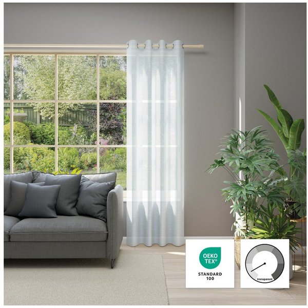 Neutex for you! Vorhang Allure (1 St), Ösen, halbtransparent, Jacquard, HxB: 245x140, Ösenschal mit Metallösen