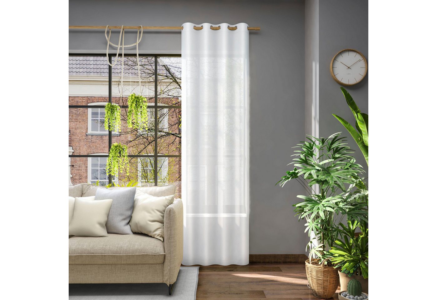 Neutex for you! Vorhang Libre (1 St), Ösen, halbtransparent, Jacquard, Breite 142 cm, nach Maß – Bild 3 von 5