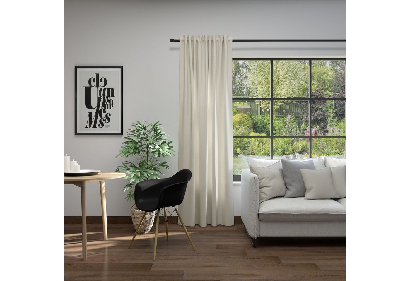 Neutex for you! Vorhang Linessa (1 St), verdeckte Schlaufen, blickdicht, Jacquard, Schal mit verdeckten Schlaufen, Breite 137 cm, nach Maß – Bild 3 von 5