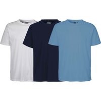 Neutral 3er-Set Bio-Unisex-T-Shirt, verschiedenfarbig, weiß/navy/dusty indigo, Gr. S