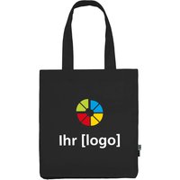 Neutral Bio-Tragetasche mit Bodenfalte, black