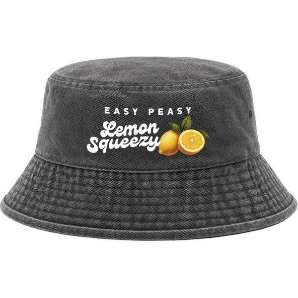 Neverless Fischerhut Anglerhut mit Print Easy Peasy Lemon Squeezy – Bucket Hat Herren