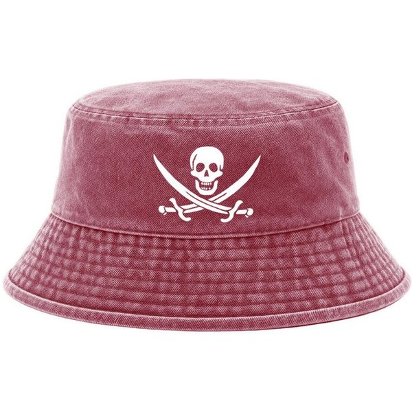 Neverless Fischerhut Anglerhut mit Print Pirate Baumwolle Bucket Hat Herren Damen