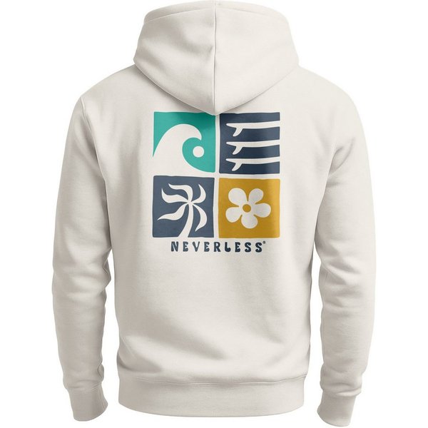 Neverless Hoodie Hoodie Backprint Herren Surfer Style Rückenaufdruck Icons Maritim