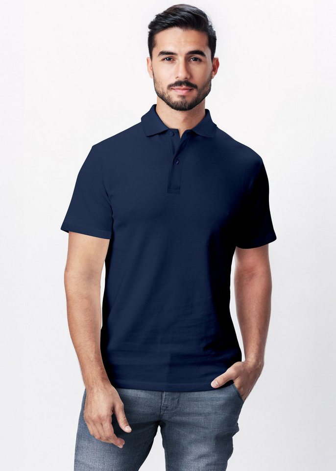 Neverless Poloshirt Herren Polo-Shirt Basicshirt mit Polokragen und Knopfleiste Baumwolle mit Print – Bild 4 von 5