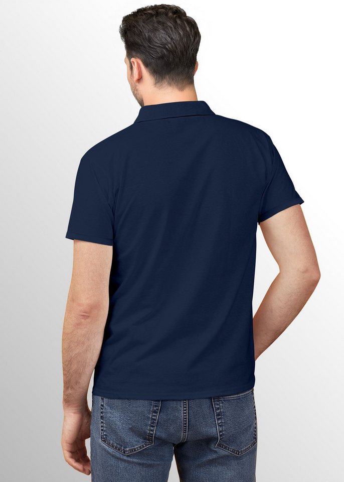 Neverless Poloshirt Herren Polo-Shirt Basicshirt mit Polokragen und Knopfleiste Baumwolle mit Print – Bild 5 von 5