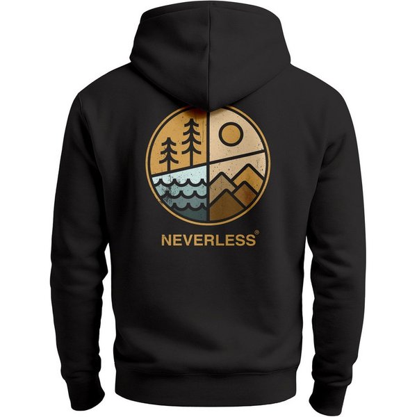 Neverless Sweatjacke Herren Sweatjacke Outdoor Backprint Retro Logo Abstrakt Zipjacke