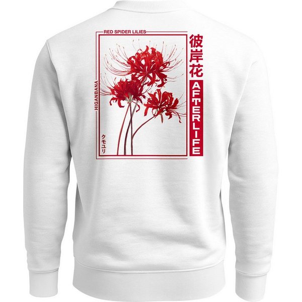 Neverless Sweatshirt Sweatshirt Herren Pullover mit Backprint Japan Motiv Red Spider