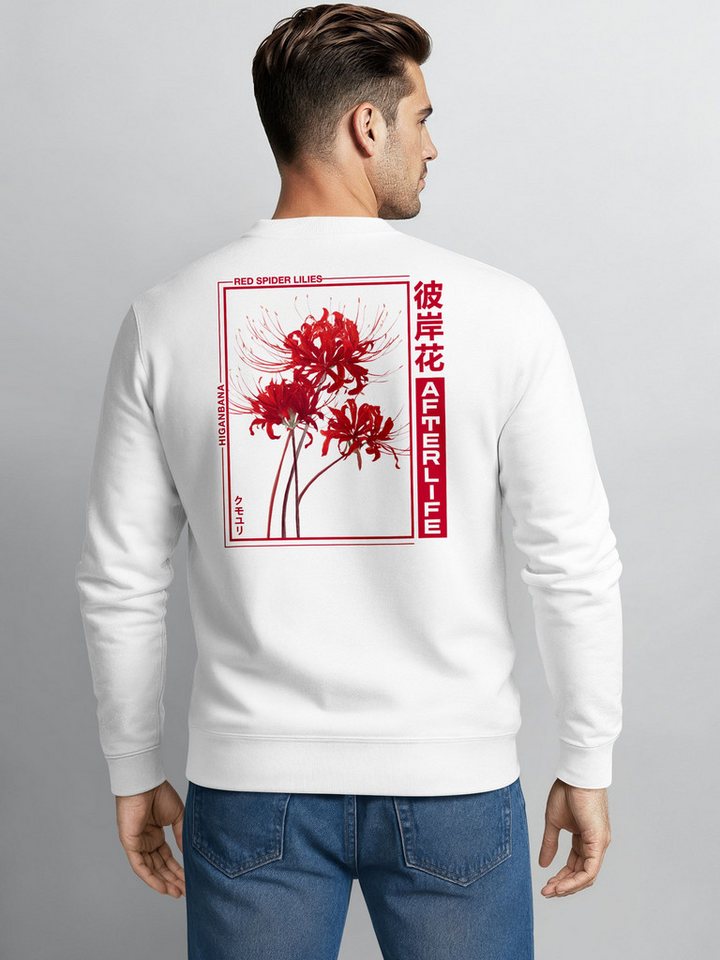Neverless Sweatshirt Sweatshirt Herren Pullover mit Backprint Japan Motiv Red Spider – Bild 2 von 5