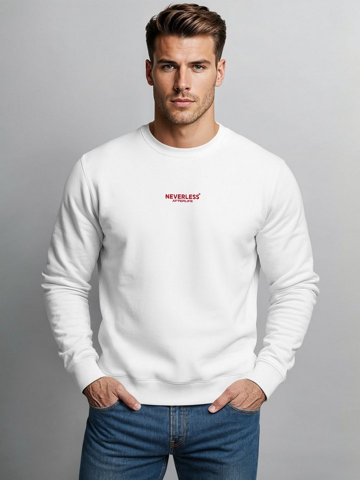 Neverless Sweatshirt Sweatshirt Herren Pullover mit Backprint Japan Motiv Red Spider – Bild 3 von 5